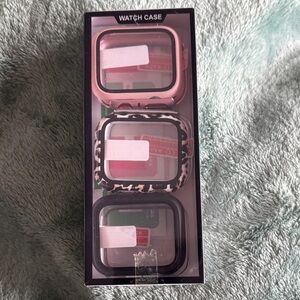 Set of Three Watch Cases - Pink, Black, Leopard for Apple Iwatch